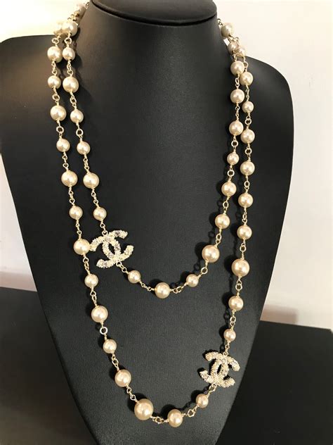 chanel ivory necklace|chanel crochet necklace.